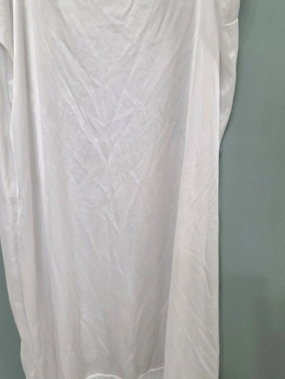 Vassarette New White Ice Lace Trim Full Slip Dress Womens Size 44 28 Silky